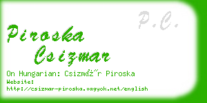 piroska csizmar business card